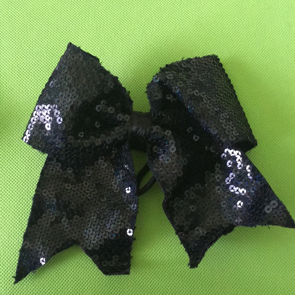 Black Sequin Cheer Bow